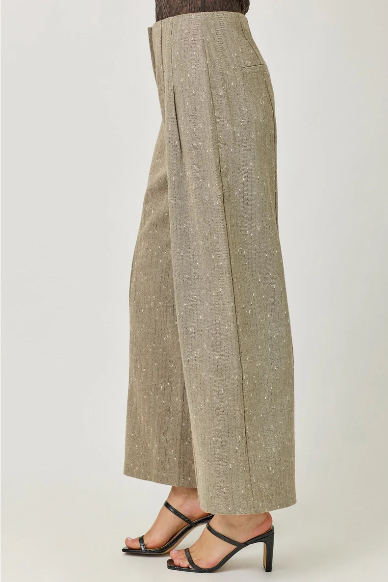 Sparklett Pinstripe Trouser in Sand - Mystree