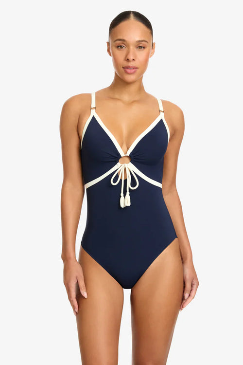 Tierna One Piece in Navy/Cream - Robin Piccone