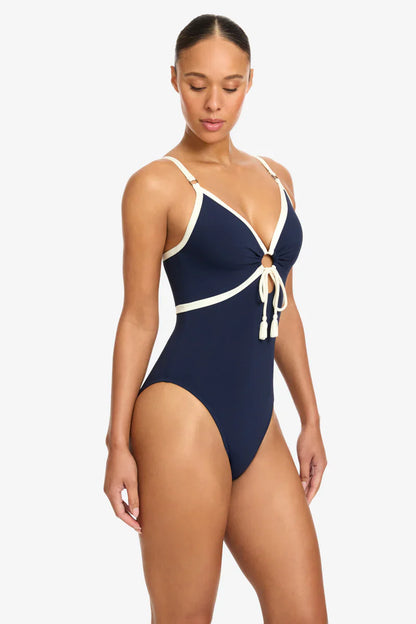 Tierna One Piece in Navy/Cream - Robin Piccone