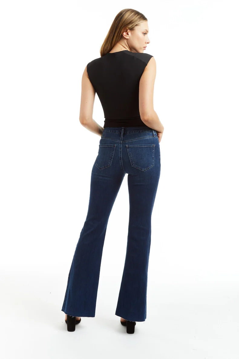 Mid Rise 70's Pintuck Flare in Vintage Wash - Tractr Jeans